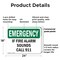 Signmission If Fire Alarm Sounds Call 911 Emergency Sign, Plastic, 24in W x 18in L, 2PK OS-2PACK-EM-P-1824-L-10393 - alternate 7
